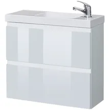 WELLTIME Waschtisch WELLTIME "Barcelona", weiß (weiß, weiß), B:60cm H:57cm T:25cm, Waschtische, Waschtisch, Badmöbel mit reduzierter Tiefe, Breite 60 cm