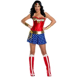 Metamorph Kostüm Classic Wonder Woman Deluxe, Hochwertiges Heldenkostüm aus der Golden Age of Comics! S
