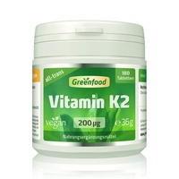Vitamin K2 (MK7, all-trans), 200 μg, hochdosiert, 180 Tabletten, vegan - Gut für die Blutgerinnung, und Erhaltung der Knochen. OHNE künstliche Zusätze. Ohne Gentechnik.