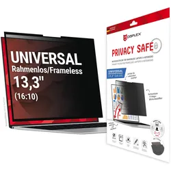 DISPLEX Displayschutzfolie "Privacy Safe", schwarz, B:27,00cm H:0,50cm T:40,50mm, Displayfolien, universal, 16:10, Blickschutzfolie, Schutzfolie, Bildschirmschutz