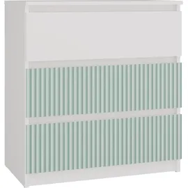 Topeshop Kinderkommode M3 40 x 70 x 75 cm Spanplatte weiß/mint