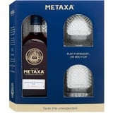 METAXA 12 Stars mit Geschenkbox und Gläsern 40% Vol