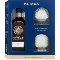 METAXA 12 Stars mit Geschenkbox und Gläsern 40% Vol