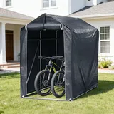 Jayseuw Fahrradgarage Fahrradzelt 187 x 100 x 165 cm, wasserdichte Fahrradgarage für 2 Fahrräder, verzinkter Stahlrahmen, UV-Schutz, Reißverschlusstür, grau