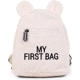 Childhome CHILDHOME, Kinderrucksack Baby, Schule, Kindergarten, Vorschule, Kinderkrippe, Zwei Fächer, Lunchbag/Flaschen geeignet, Abnehmbare Sicherheitsschnalle, Wasserabweisend, My First Bag, Teddy