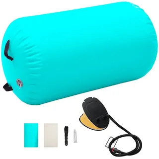 vidaXL Aufblasbare Gymnastik-Rolle mit Pumpe 100x60 cm PVC Grün