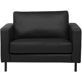 Beliani Sessel SAVALEN Leder 75 x 75 x 75 cm Schwarz mit Kissen