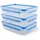 Emsa Frischhaltedose rechteckig blau 22,5 x 5,8 x 16,3 cm 1,2 l 3-teiliges Set