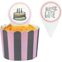 Frau WUNDERVoll® 24 DEKO KUCHENTOPPER Geburtstag/Topper, Kuchenstecker, Muffin, Geburtstagskuchen,