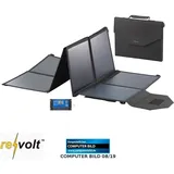 revolt Faltbares Solarpanel, USB-Laderegler, 8 monokrist. Solarzellen, 100 W