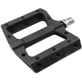 MVTek Pedale Flat Fahrradpedale aus Thermoplast Flat MTB Pedale Fahrrad Pedale 111x105x21mm Gewicht 340g Fahrradpedal mit Flat Bindung und Cr-Mo Achse auf Kugellagern Enduro Pedale schwarz