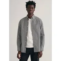GANT Reg Gingham Langarmhemd - Black - L