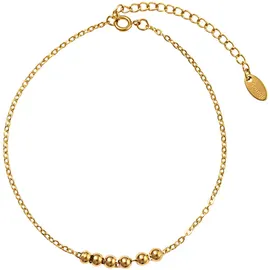 FIRETTI Fußketten Set FIRETTI "Schmuck Geschenk Körperschmuck Kugeln", gold (gelbgoldfarben), Fußketten, Damen, Edelstahl