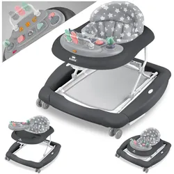 KIDIZ® 4in1 Lauflernhilfe Babywalker Spiel- und Lauflernwagen Gehfrei - Schaukelfunktion Babywippe mit Rollen, Licht, Musik ,Spielecenter Esstisch Laufstuhl Laufhilfe babys ab 6 Monaten Klappbar