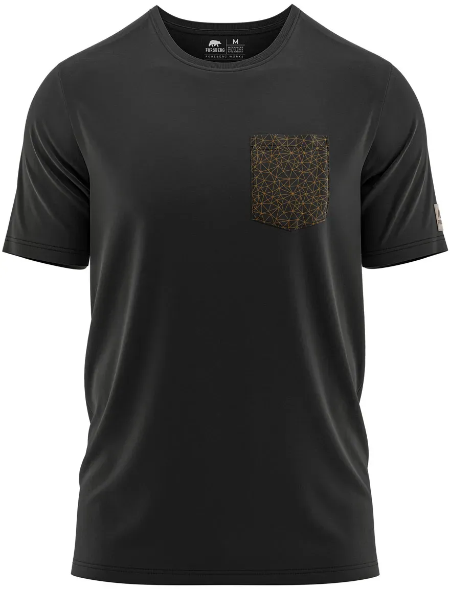 FORSBERG T-Shirt mit Brusttasche im Polygondesign