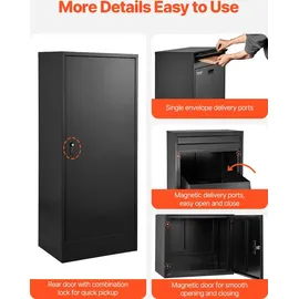 Vevor Paketbriefkasten schwarz