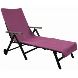 Frottee Schonbezug für Gartenliege NYVISpa 75x200 cm - Hygiene Liegestuhlauflage für Sonnenliegen Strandliegen Farbe:Lila