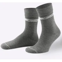Mustang 6er Pack Casual Bio-Baumwolle Crew Socken Grau 39-42