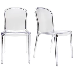 2 Design-Stühle Polycarbonat Transparent THALYSSE