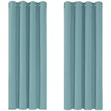 Deconovo Single Blackout Curtains Thermo-Verdunkelungsvorhänge für Schlafzimmer, Polyester, 140 x 260, 2