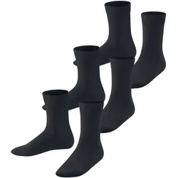 Socken FALKE "Family", Kinder, Gr. 39-42, blau (schwarzmarine), Baumwollmischung, unifarben, normal, Socken, Uni-Design, Rippenbündchen