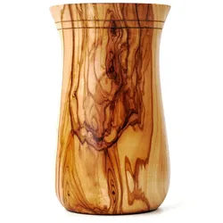Köcher aus Olivenholz, taillierte Form 14 cm