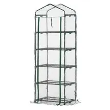 Outsunny Mini-Gewächshaus Mit 5 Regalen transparent