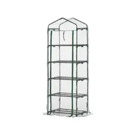 Outsunny Mini-Gewächshaus Mit 5 Regalen transparent