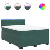 vidaXL Boxspringbett 140 x 200 cm Dunkelgrün