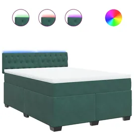 vidaXL Boxspringbett 140 x 200 cm Dunkelgrün