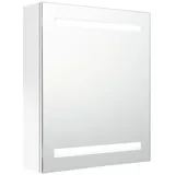vidaXL LED-Bad-Spiegelschrank Glänzendes Weiß 50x14x60 cm - Weiß