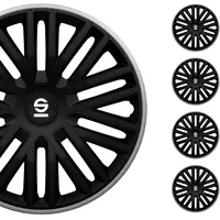 Sparco Radzierblenden Bergamo - 16-Zoll - Schwarz/Grau - Satz