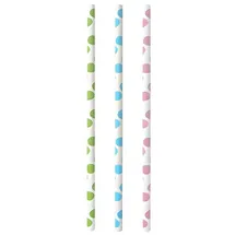 Papstar Trinkhalme Papier Ø 6 mm 20 cm 25 St. Schwarz/Weiß