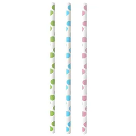 Papstar Trinkhalme Papier Ø 6 mm 20 cm 25 St. Schwarz/Weiß