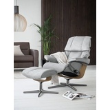 Stressless Stressless® Relaxsessel »Reno«, mit Cross Base, Größe S, M & L, Holzakzent Eiche, grau