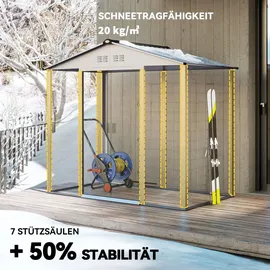 Outsunny Gerätehaus 2,13 x 1,31 m Grau