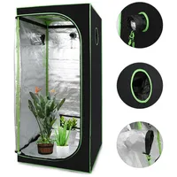 Clanmacy Gewächshaus Growbox Pflanzenzucht Indoor 80x80x180cm Growzelt Grow Tent, mit Sichtfenster, Regulierbare Belüftungsöffnungen, UV-Schutz, Langlebig 80 cm x 180 cm