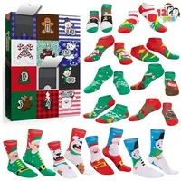 LuxusKollektion Adventskalender Adventskalender 2025 mit 12 Paar Socken für Damen bunt