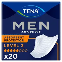 TENA Men Active Fit Level 3 – Männer-Einlagen bei mittlerer Blasenschwäche, urologische und hygienische Inkontinenzeinlagen für Erwachsene (1 Packung, 20 Stück)