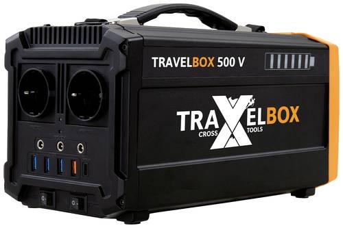 CrossTools TRAVELBOX 500V Powerstation 555Ah Li-Ion USB 2.0, USB 3.0, USB-C® Schwarz