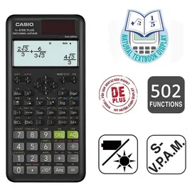 Casio FX-87DE Plus-2 Wissenschaftlicher Taschenrechner schwarz