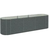 vidaXL Garten-Hochbeet verzinkter Stahl 320 x 80 x 81 cm Grau