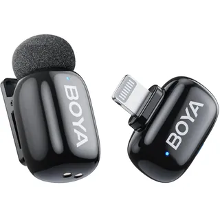 BOYA mini Mikrofon für iPhone Handy, 5g Ultraleicht, Lavalier Mikrofon Kabellos mit Lightning, AI-Sprachmodulator, 3-Stufen-Rauschunterdrückung, Streaming Ansteckmikrofon für Interview