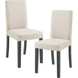 [en.casa] Esszimmerstuhl Hamburg 2er Set Textil Beige