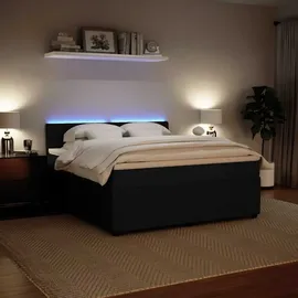 vidaXL Boxspringbett mit Matratze Schwarz 180x200 cm Samt