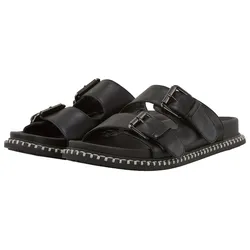 TOM TAILOR Damen Flache Sandalen mit Verschluss-Schnallen, schwarz, Uni, Gr. 36
