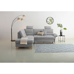 Ecksofa HOME AFFAIRE "Westerland L-Form", grau, B:238cm H:90cm T:213cm, 100% Polyester, Sofas, Federkern-Polsterung, wahlweise mit Bettfunktion, Bettkasten