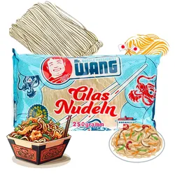 Mr. WANG Glasnudeln Asia 250g - Von Natur aus vegan und glutenfrei - Ideal geeignet für Salate, Suppen, Bowls & Wokgerichte