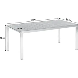 Merxx Keros Gartentisch  150 x 90 x 75 cm braun