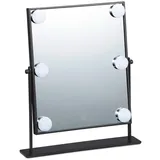 Relaxdays Kosmetikspiegel beleuchtet schwarz